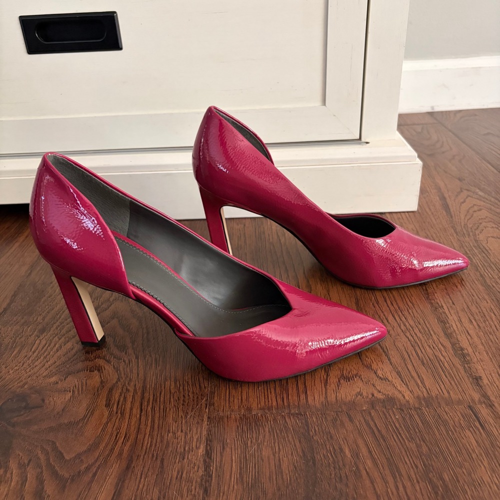 Franco Sarto Sherry D'Orsay Pumps Women 10 Dark Pink Patent Leather Pointed Toe